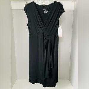 Liz Lange Maternity Black Faux Wrap Sleeveless Dress Large NEW